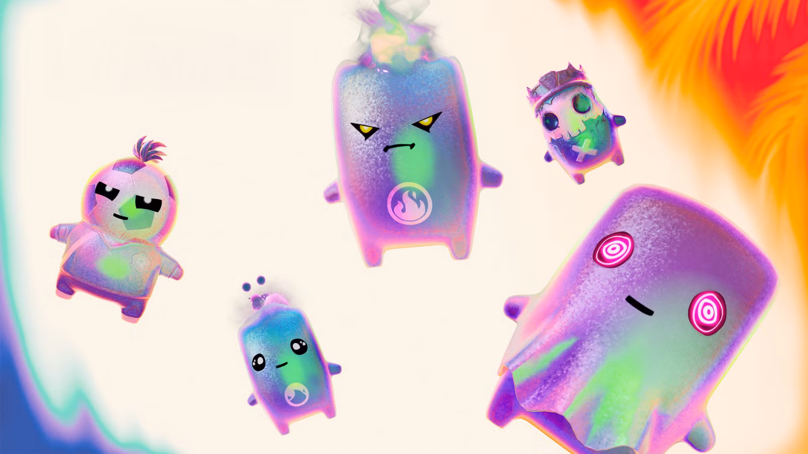 Sprites coloridos de Fortnite.