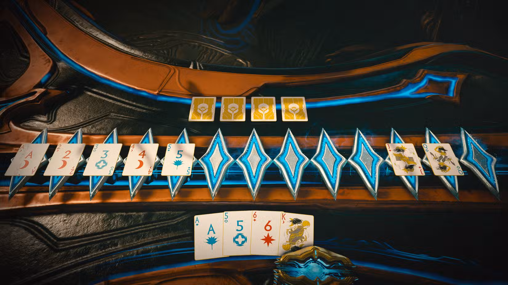 Um jogo de cartas no Waframe