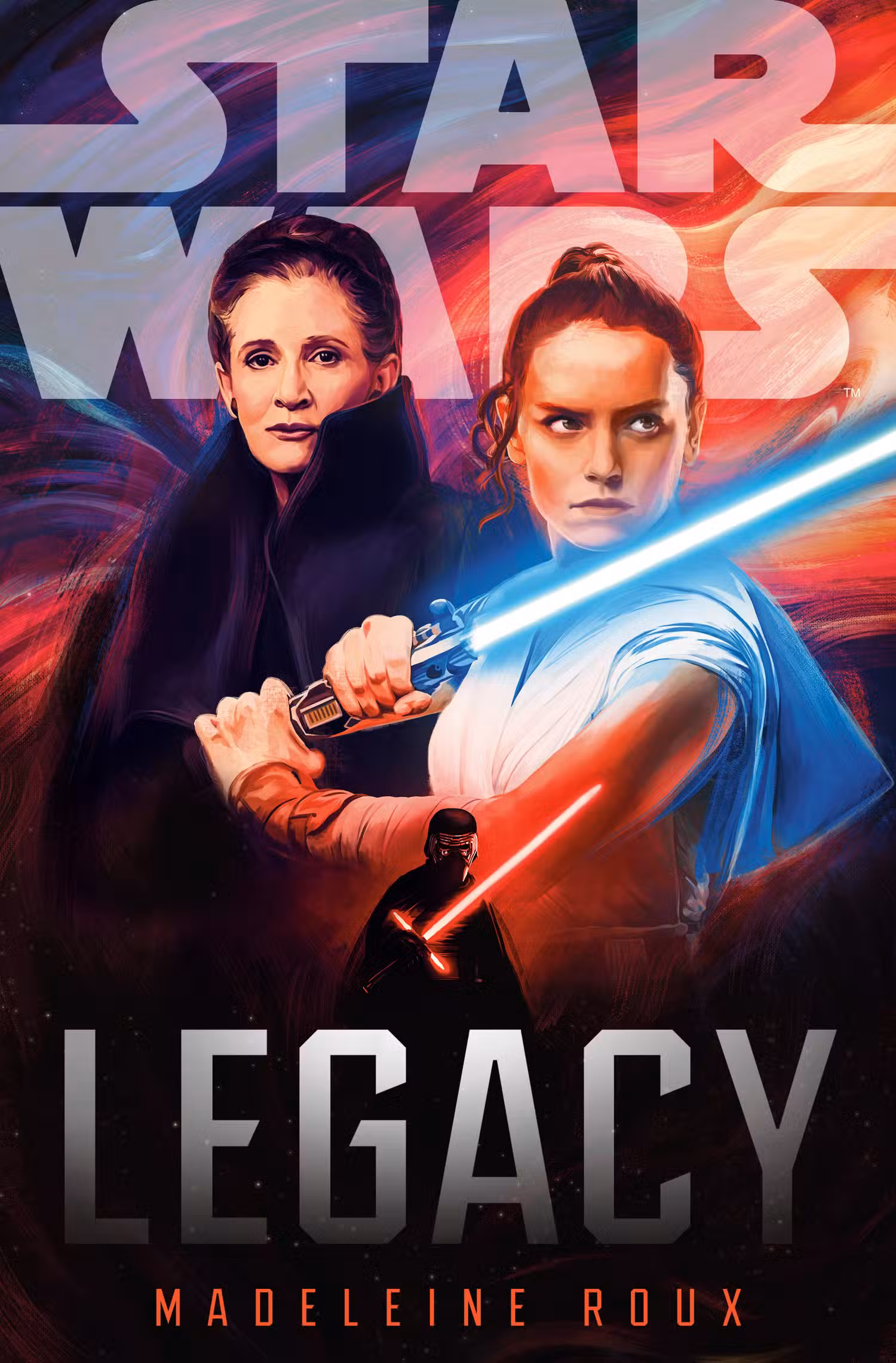 A capa completa de Star Wars: Legacy com Leia Organa e Rey.