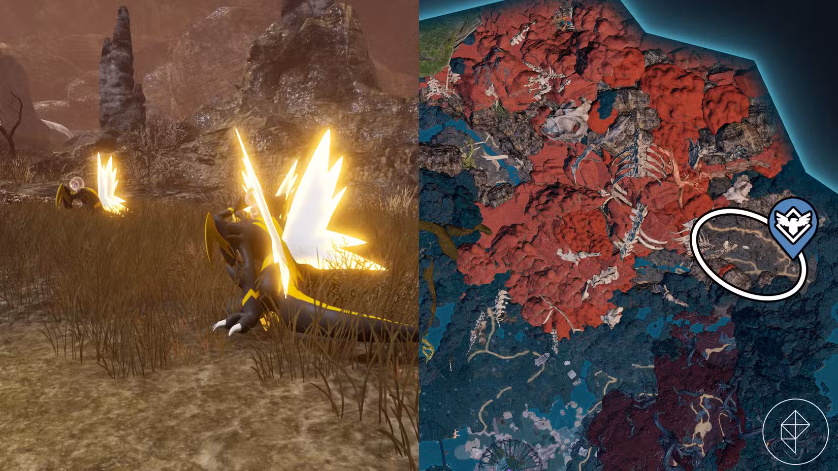 A swarm of sleeping Orserk in Palworld