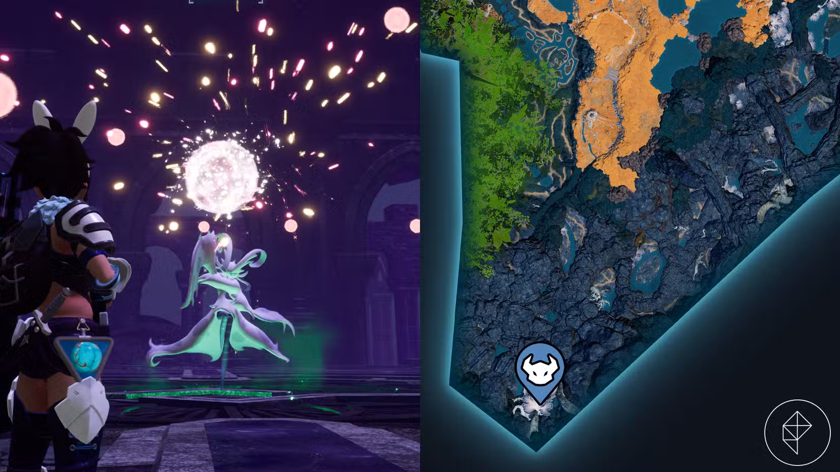 Silvance charges up a pink glowing orb attack in Palworld