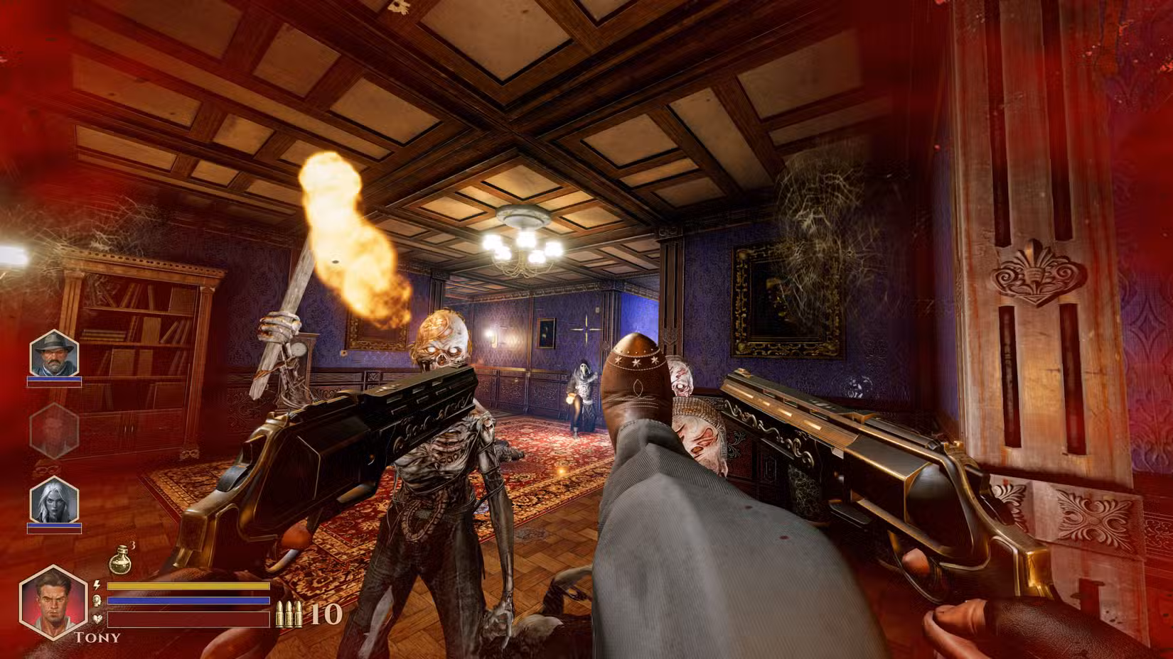 Pistolas duplas contra monstros em Deepward.