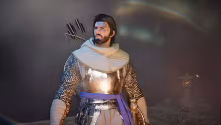 Kliff faz uma pose no Deserto Carmesim.