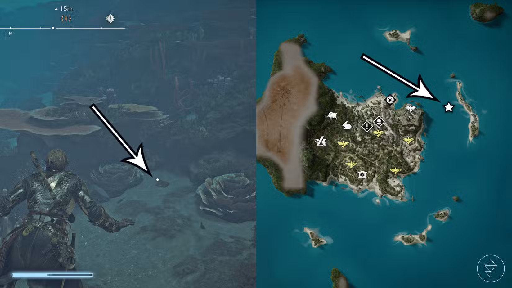 A localização da bugiganga Red Bull em Assassin's Creed Black Flag Resynced.