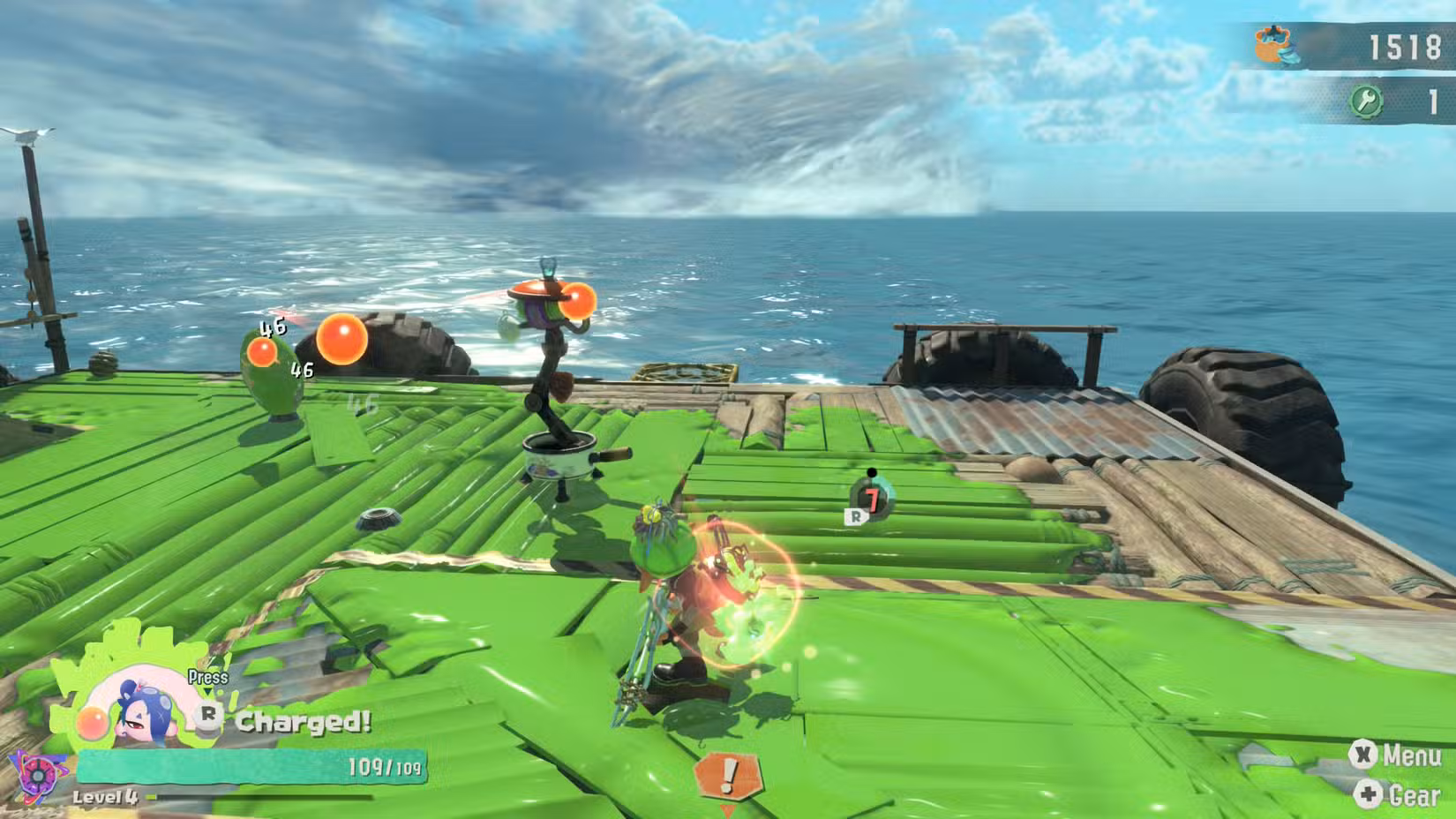 Um pote de tiro em Splatoon Raiders