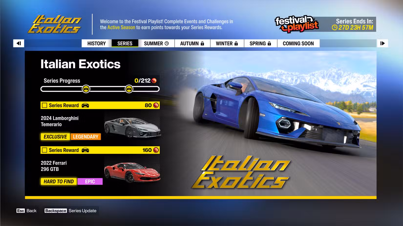 Uma captura de tela do Forza Horizon 6 mostrando o 