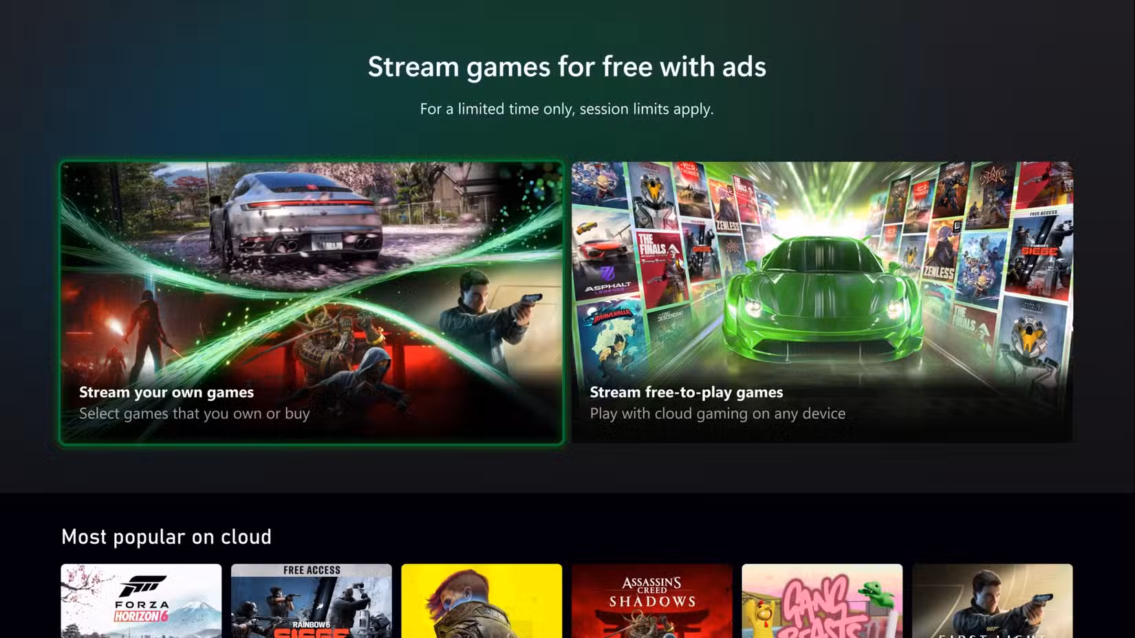 streaming de xbox grátis com anúncios