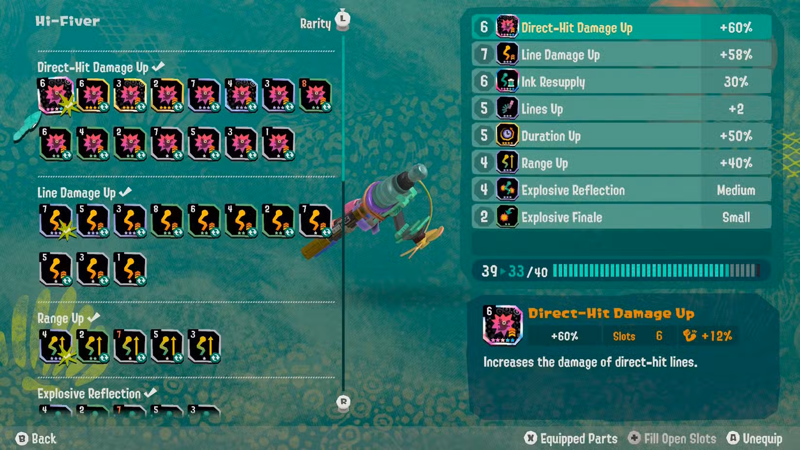 Um jogador modifica o gadget Hi-Fiver em Splatoon Raiders.