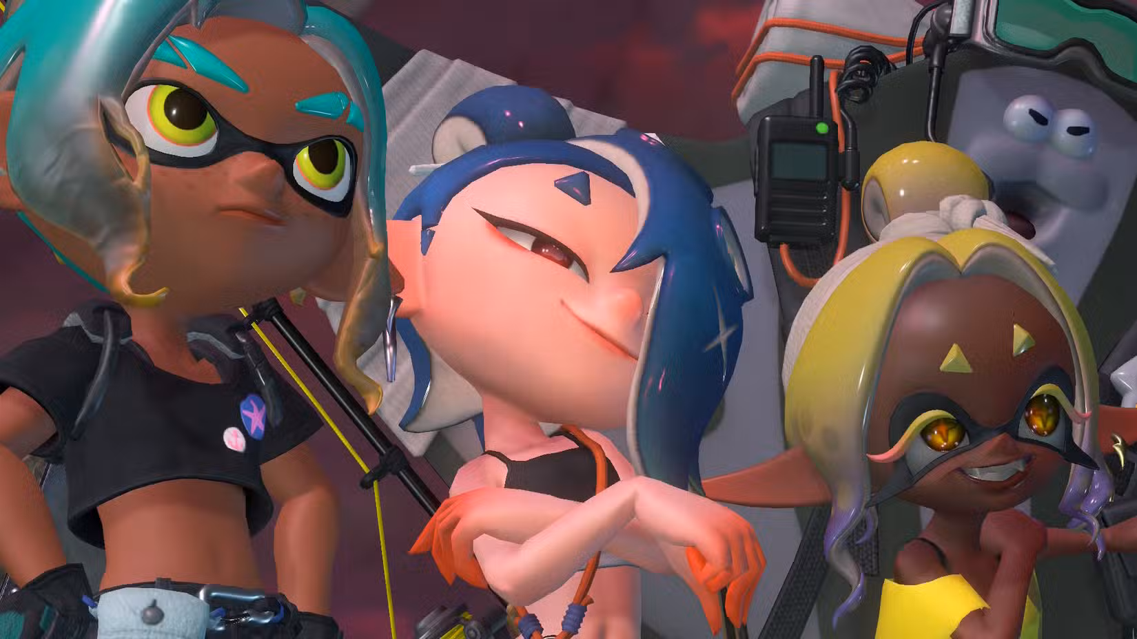 O Mecânico e o Deep Cut posam juntos em Splatoon Raiders.