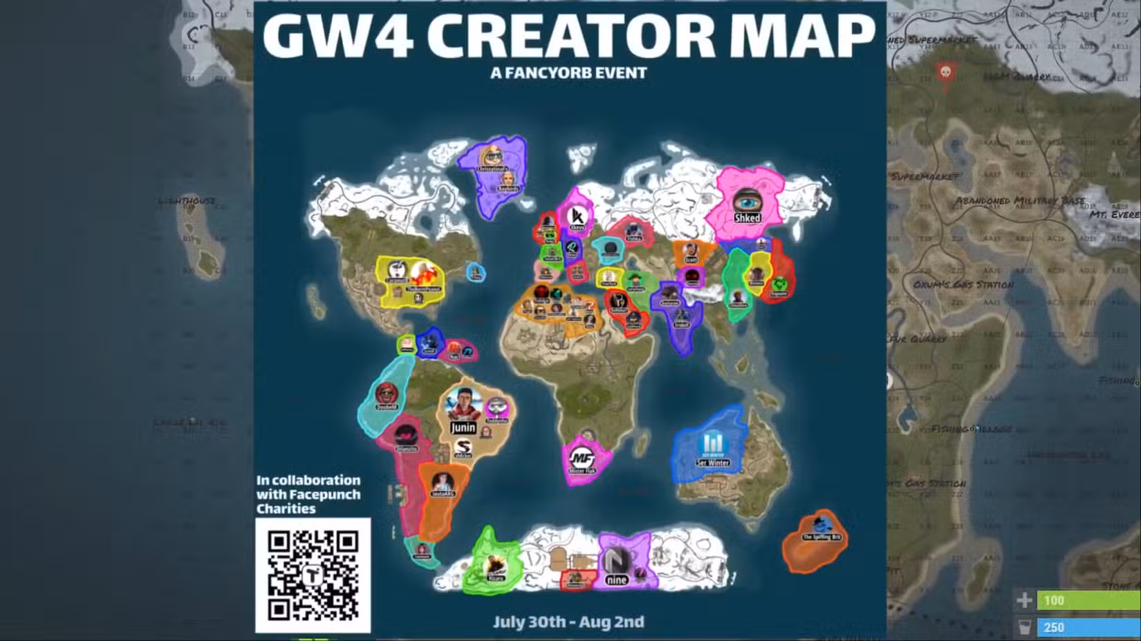 mapa de guerra global 4 com regiões de streamer