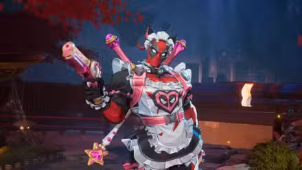A nova skin Marvel Rivals para Deadpool, que o coloca em uma fantasia de empregada com babados.