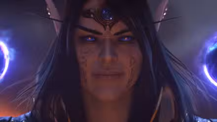 A bruxa elfa malvada Xal'atach sorri para a câmera em WoW: Midnight