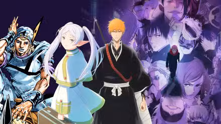 Uma imagem de compilação de alguns dos animes mais esperados de 2026