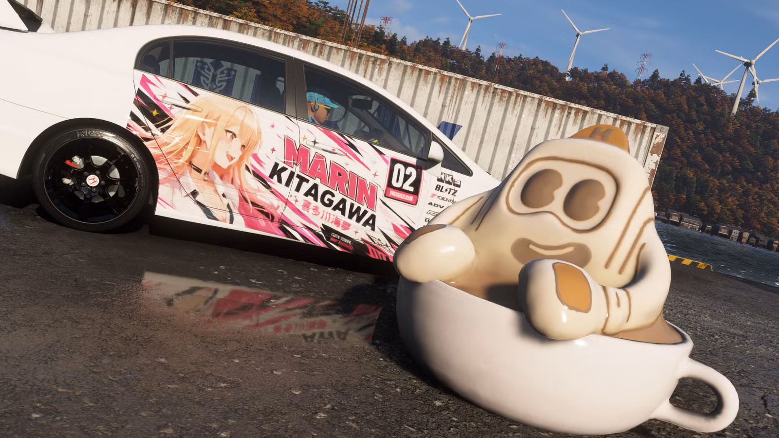 Onde encontrar xícaras de café com leite em Ine no Forza Horizon 6