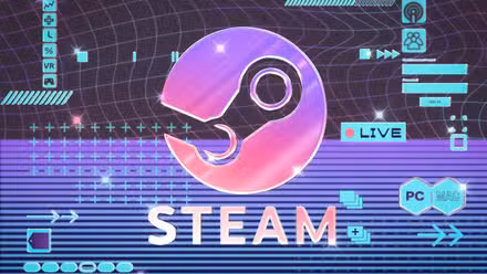 Ilustração gráfica colorida do logotipo do Steam