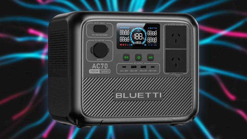 Bluetti AC70 com bateria LiFePO4 de 768Wh e 1.000W de potência chega a US$ 220 em promoção na AliExpress