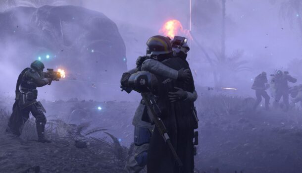 Helldivers 2 agora permite abraçar os soldados da SEAF, mas cuidado com os Crushers por perto