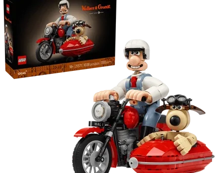 LEGO revela set oficial de Wallace & Gromit com moto e sidecar clássicos