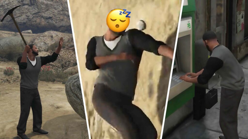 Mod transforma GTA 5 em simulador de vida com mineração, pesca e sonecas no asfalto