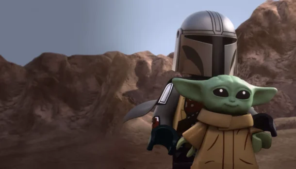 Especial LEGO Star Wars: The Mandalorian resume a série com humor e elenco de voz original