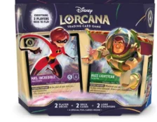 Lorcana em oferta: kit inicial com Buzz e Mrs. Incredible cai para US$ 19,99 na Amazon