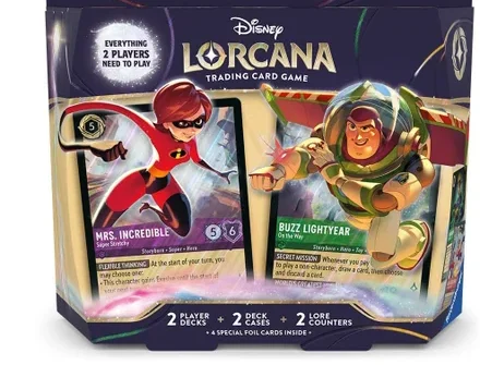Lorcana em oferta: kit inicial com Buzz e Mrs. Incredible cai para US$ 19,99 na Amazon