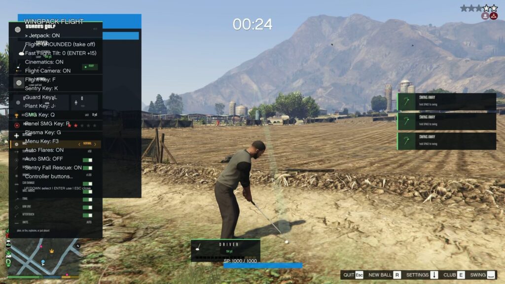 Mod de fazenda de maconha em GTA 5 vira partida de golfe por conflito de teclas